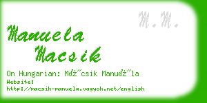 manuela macsik business card